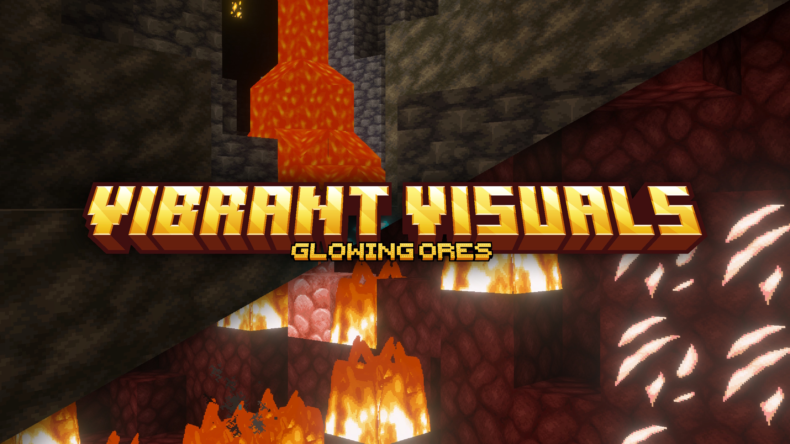 Makes all ores glows thanks to Vibrant Visuals' emessive feature.